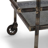 30.7x17.1x34.6" Percy Galvanized Metal Bar Cart in Gray & Black W2078P180403