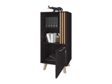 Wengue and Natural Oak Storage Cabinet with a Door and Open Storage B062P290230