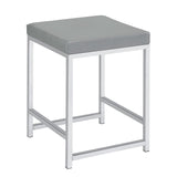 Light Grey Upholstered Square Vanity Stool B062P145504