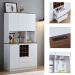 ZUN Farmhouse Coffee Bar Wine Cabinet ,68.9'' Kitchen Buffet Cabinet with Storage, Liquor Cabinet for W1705P182960