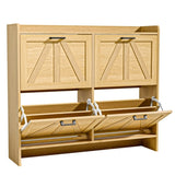Shoe Storage Cabinet with 4 Flip Drawers for Entryway, Farmhouse Hidden Shoe Cabinet for Entrance 05445274