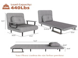 Folding Sofa Bed 5-in-1 Convertible Chair - 5-Position Adjustable Backrest with Pillow, Space-Saving 68109542