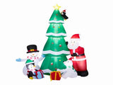 7.4 ft Christmas Inflatable Tree with Santa, Snowman, Penguin, Gifts and 9 Built-in LEDs, Multicolor 74541212
