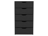 Dresser 42"H, 5 Drawers , Slim Storage Chest of Drawers, Black B097133023