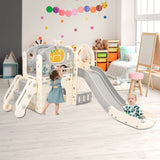 ZUN Kids Slide Playset Structure, Freestanding Castle Climbing Crawling Playhouse with Slide, Arch PP300683AAK