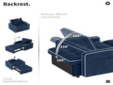 Corduroy Pull-Out Sleeper Chair With Pillow, Brushed Stainless Steel Cup Holder, Phone Stand & Usb 76582109