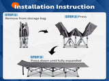 Folding Camping Cot Bed with Soft Pad, Portable Outdoor Cot, Adults Sleeping Bed for Home Office Nap 91679814