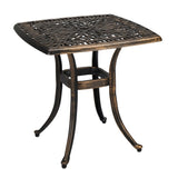 ZUN 21.3inch Square Garden Cast Aluminum Table Bronze 66138118