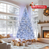 8 FT Pre-lit Artificial Christmas Tree, Hinged Xmas Pine Tree with 1350 Branch Tips, 500 Lights and 09538432