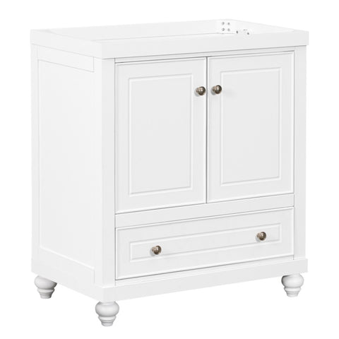 ZUN 30" Bathroom Vanity without Sink, Base Only, Cabinet with Doors and Drawer, Solid Frame and MDF WF296704AAK