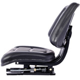 Tractor Seat w/ Backrest Black Slide Track Steel/PVC Compact Mower W46577687
