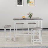 5-piece modern kitchen table with four bar stools Bar table set 5PC,metal frame and MDF, white W578P310676