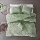 Full/Queen Velvet Comforter Set with Throw Pillow B035P203258