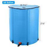 ZUN 50 Gallon Folding Rain Barrel Water Collector Blue 84499437