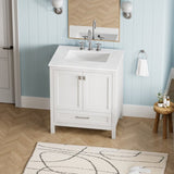 30" Bathroom Vanity with Sink Combo, Fully Assembled Bathroom Sink Cabinet with Marble Countertop, W1573P237851