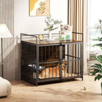 ZUN Dog Crate Furniture-Style Cages for Large Dogs Indoor Heavy Duty Super Sturdy 41" T3210P294077