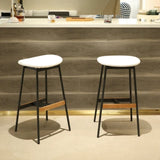 ZUN Modern Set of 2 Bar Stools Comfortable & Stylish Counter Height and Bar Height Bar Stools,Soft 90011766