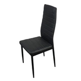 6pcs Elegant Assembled Stripping Texture High Backrest Dining Chairs Black 70972239
