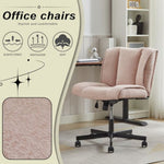 ZUN Armless Desk Chairs with Wheels Office Chair Vanity Chair with Technical Cloth Adjustable Swivel W2725P207687