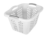 2 Bushel Plastic Laundry Basket with Silver Handles, White, 2 Pack 29814830