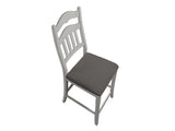 Contemporary Antique White Counter Height Chairs Upholstered Cushion Seat Ladder Back 2pc Dining B011P368158