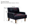 Modern Accent Chair with 3.5cmW Wide Wale Corduroy, 9" Solid Wood Legs, Comfortable Upholstered 91172918
