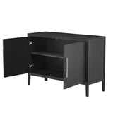 U-Style Storage Cabinet Sideboard Wooden Cabinet with 2 Metal handles and 2 Doors for Hallway, N711P241278B