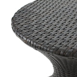 Outdoor 16-inch Multi-brown Wicker Hourgla Side Table 61431.00MBRN