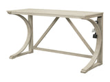 Farmhouse 3-Piece Counter Height Dining Table Set with USB Port and Upholstered Stools,Milky N717P352068A