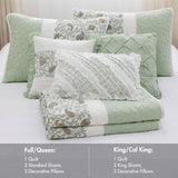 6 Piece Cotton Percale Quilt Set with Throw Pillows King/Cal King B035P294113