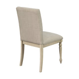 Upholstered Dining Chair with Turned Wood Legs Set of 2 B03548996