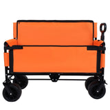 3-in-1 Convertible Folding Wagon Cart with Bench Seat & Storage - 500lbs Heavy-Duty Utility Wagon, W2932P283542