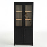 74.5'' Tall Display Cabinet with Glass Doors, Modern Style China Cabinet, Curio Cabinet for N845P296678B