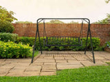 176*128*180cm Flat Top 250kg Garden Iron Swing Frame Black 76269217