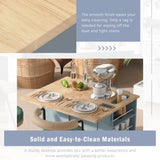 Kitchen Island with Power Outlet,Kitchen Storage Island with Drop Leaf Rubber Wood,Open Storage WF305556AAG