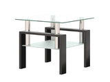1-Piece Modern Tempered Glass Tea Table Coffee Table End Table, Square Table for Living Room, 51857456