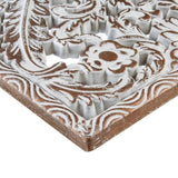 2 PCS Distressed Carved Wood Wall Decor Set B035P366543