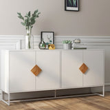 Solid wood special shape square handle design with 4 doors and double storage sideboard 75637864