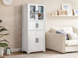 MDF Spray Paint 6 Doors Bathroom Cabinet White 38004310