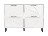 Barn door with 4 flip-down drawers, black metal single-sided handle melamine particleboard black 26867923