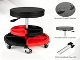 Height Adjustable Rolling Mechanic Stool with 2-Tier 8-Compartment Tool Tray, SGS Gas Lift 18"-23.5" 18652772