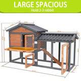 58" Wooden Outdoor Indoor Roof Waterproof Bunny Hutch Rabbit Cage Guinea Pig Coop PET House for W1431P284964