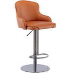 ZUN Black Titanium Stainless Steel Bar Stools,Grade Modern Leather Bar Chair with Backrest,Swivel W2195P180360