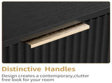 Black P2 Density Board Wavy Pattern Drawer Front 454070cm Two-Drawer Bedside Cabinet 75644100