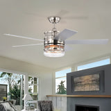 ZUN 52-inch 5-blade Plywood Blades Ceiling Fan ,Dual Lamp Shade Ceiling Fan with Remote Control W1592P154306