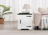 Farmhouse end table Nightstand Rectangular Farmhouse End Table with Barn Door and Adjustable Storage 94026504