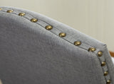 Mod Urban Style Solid Wood Nailhead Grey Fabric Padded Parson Chair, Set of 2 T2574P164550