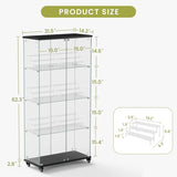 4 Tier Glass Display, Double Door Glass with Two Locks, Floor Standing Storage W1668P241906
