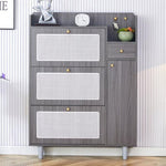 ZUN Modern minimalist storage cabinet, Japanese rattan shoe cabinet, bed top cabinet, small home W1151P147201