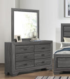 ZUN Wooden Bedroom Furniture Gray Finish 1pc Dresser of 6x Drawers Contemporary Design Rustic Aesthetic B011118703